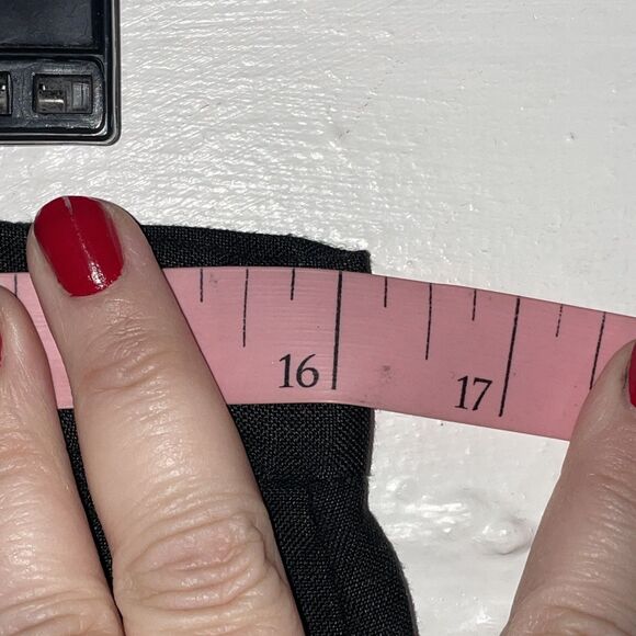 Vintage Y2K Bob Mackie Studio Black Linen Blend Pants Floral Appliqué Size 12 - Picture 9 of 11